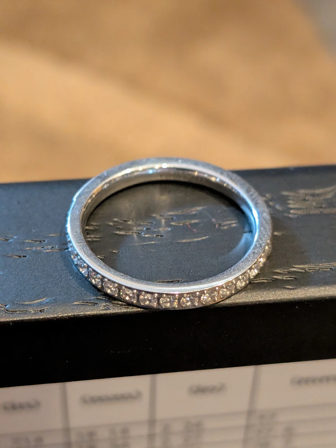 Size 5 Titanium Half Eternity Band Ring - photo 3