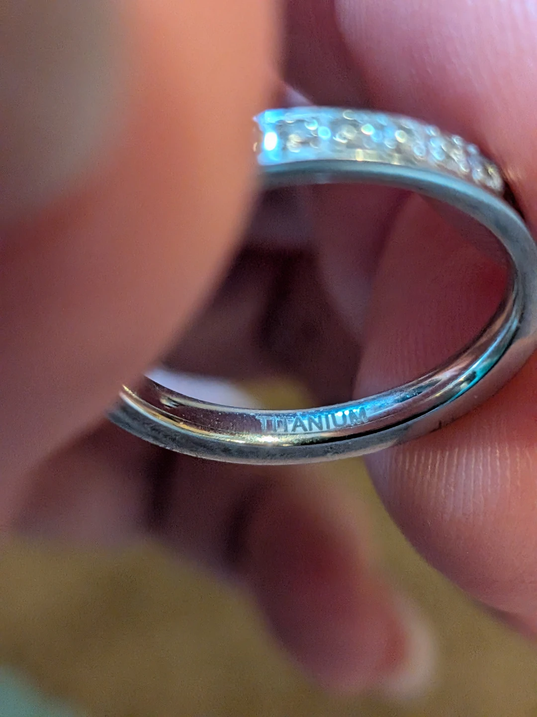 Size 5 Titanium Half Eternity Band Ring - photo 4