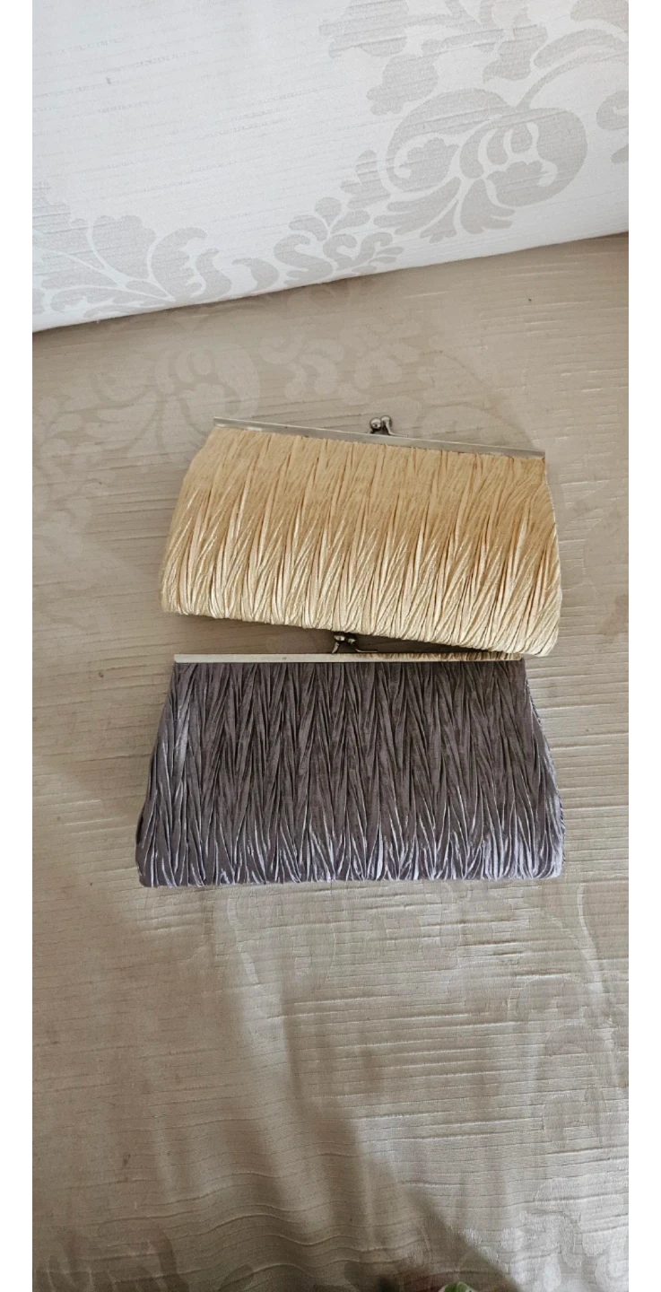 Champagne and Grey Clutch Purses - Set of 2