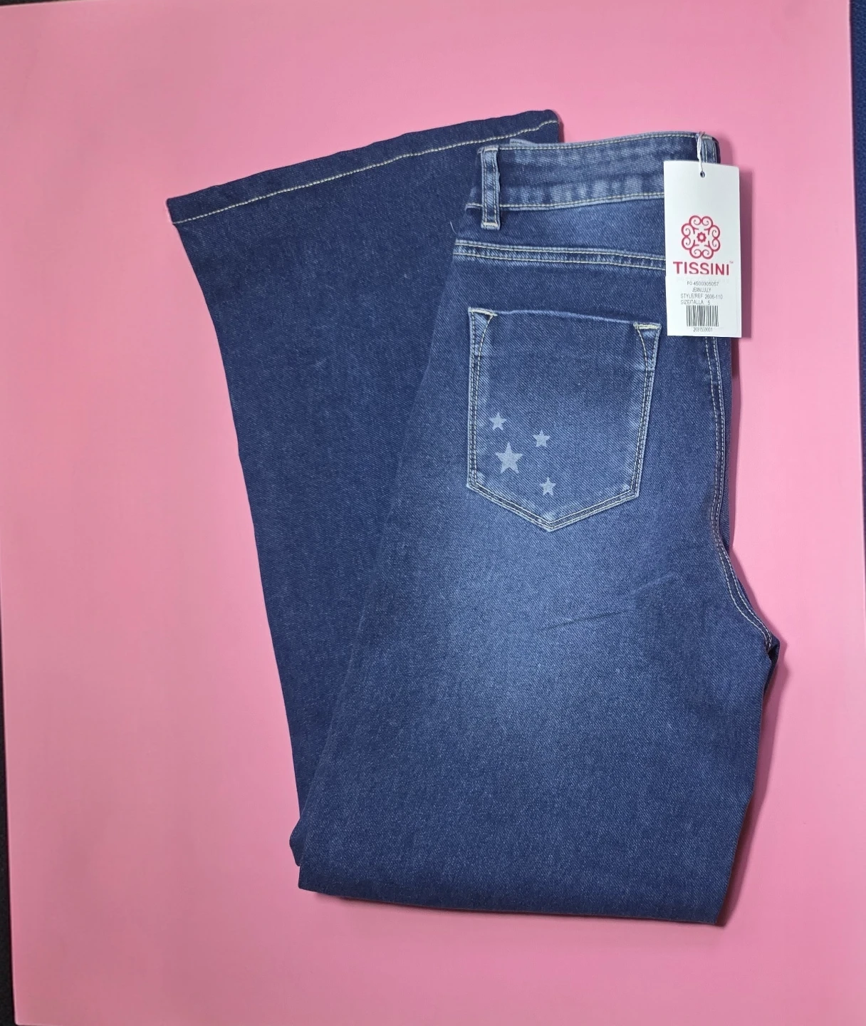 TISSINI Women's Wide Leg Jeans with Star Print - Size Medium - photo 2