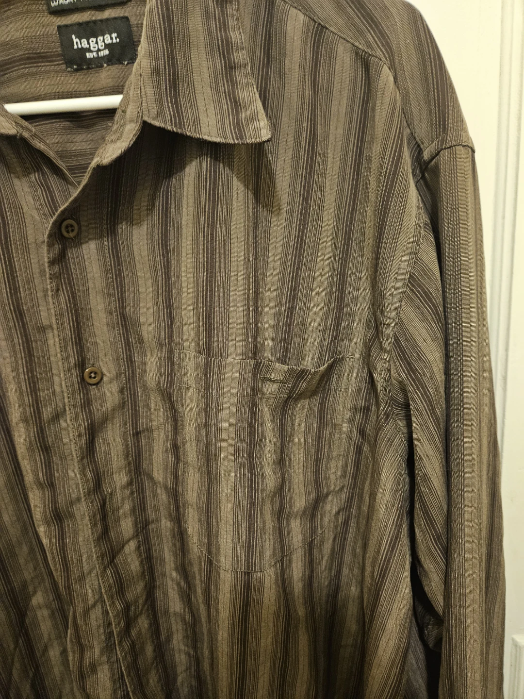 Haggar Men's Striped Long Sleeve Shirt XL - photo 4