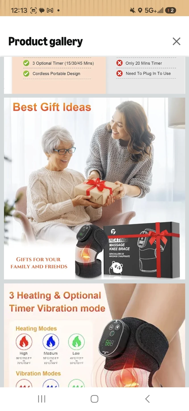 Heated Knee Brace Massager with 3 Timers - photo 4
