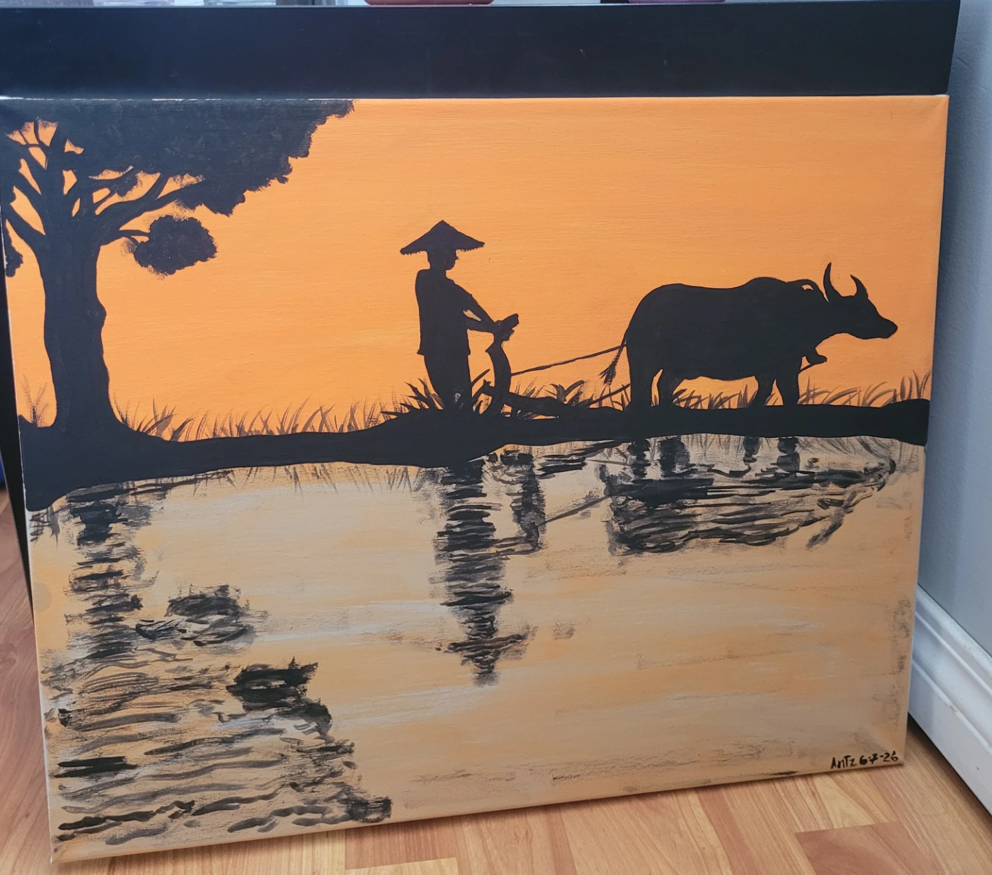 Farmer with Water Buffalo Painting - photo 2