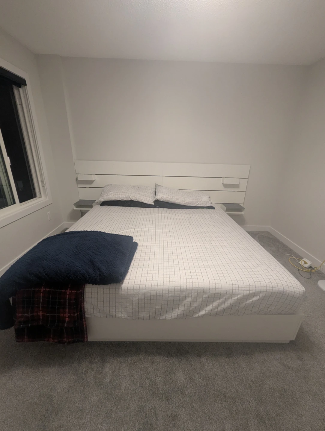 Ikea Nordli King Bed Frame Head Board and Mattress