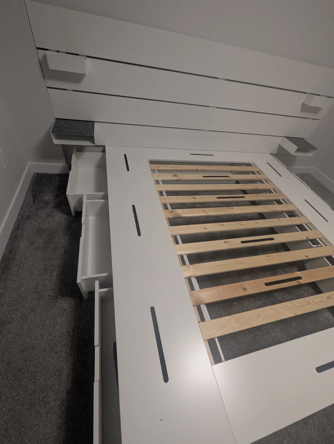 Ikea Nordli King Bed Frame Head Board and Mattress - photo 5