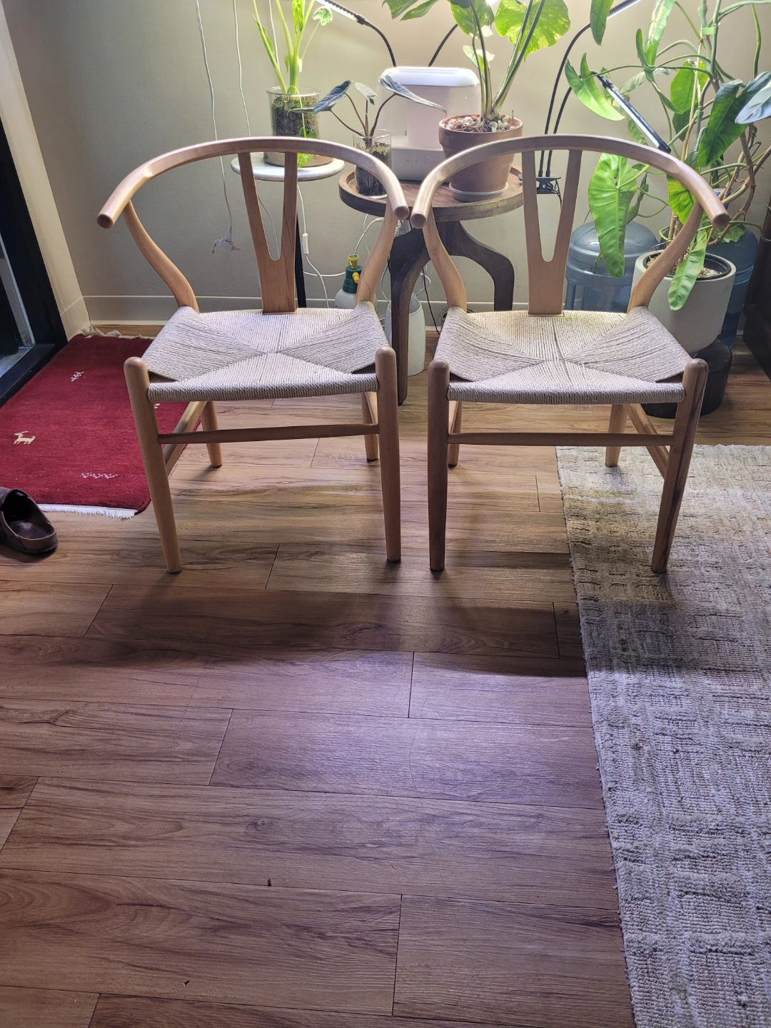 Wooden Wishbone Chair with Woven Seat