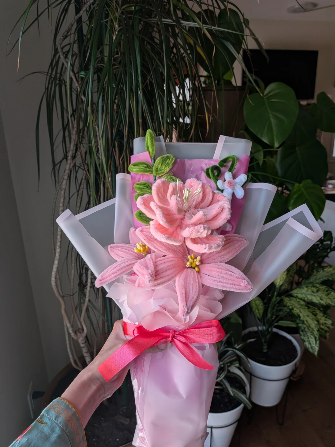 Nush handmade Pink Plush Flower Bouquet - photo 3