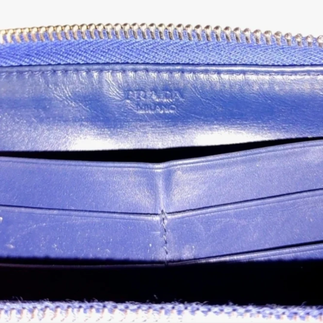 Prada Milano Navy Blue Leather Long Wallet - photo 5