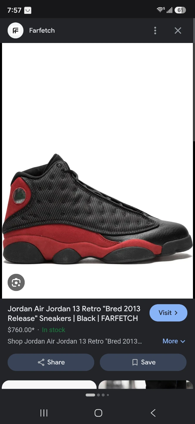 Jordan Air Jordan 13 Retro "Bred 2013 Release" Sneakers