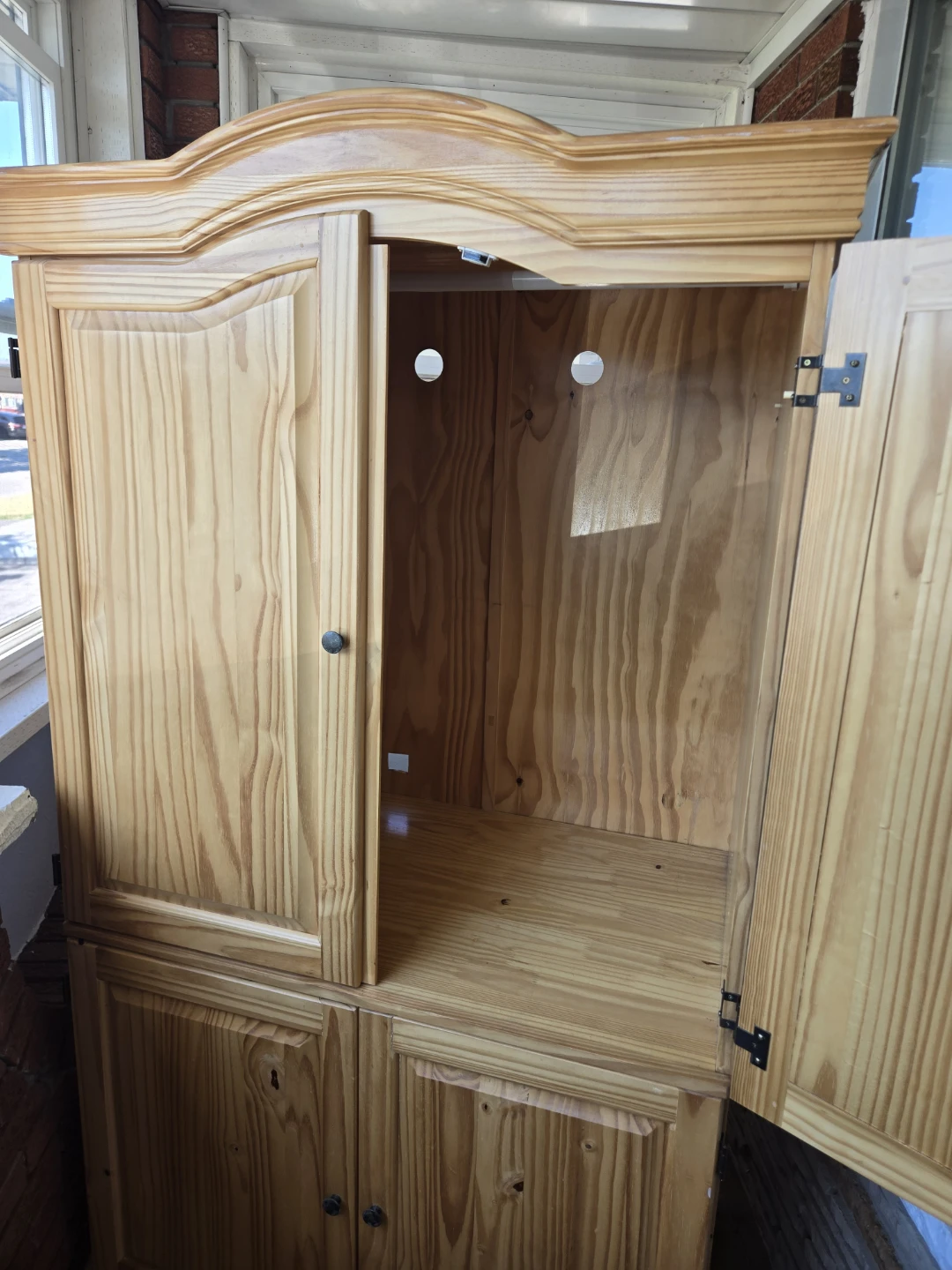 Pine Wood Armoire/Entertainment Unit - 75" H x 43" W - photo 2