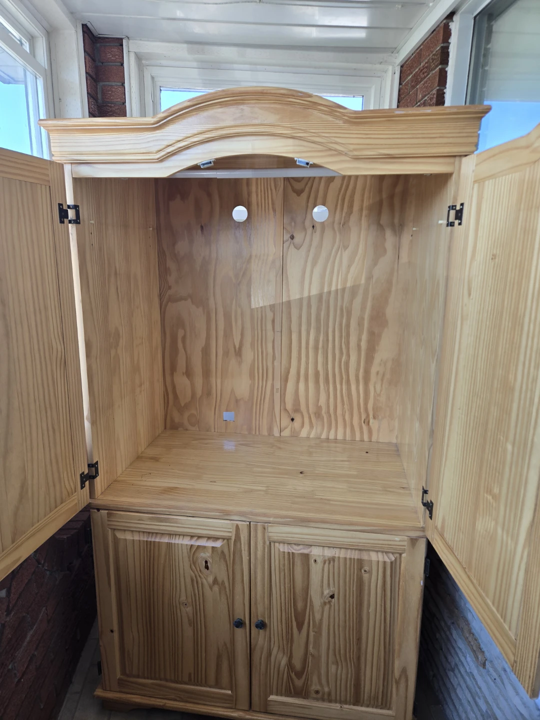 Pine Wood Armoire/Entertainment Unit - 75" H x 43" W - photo 3