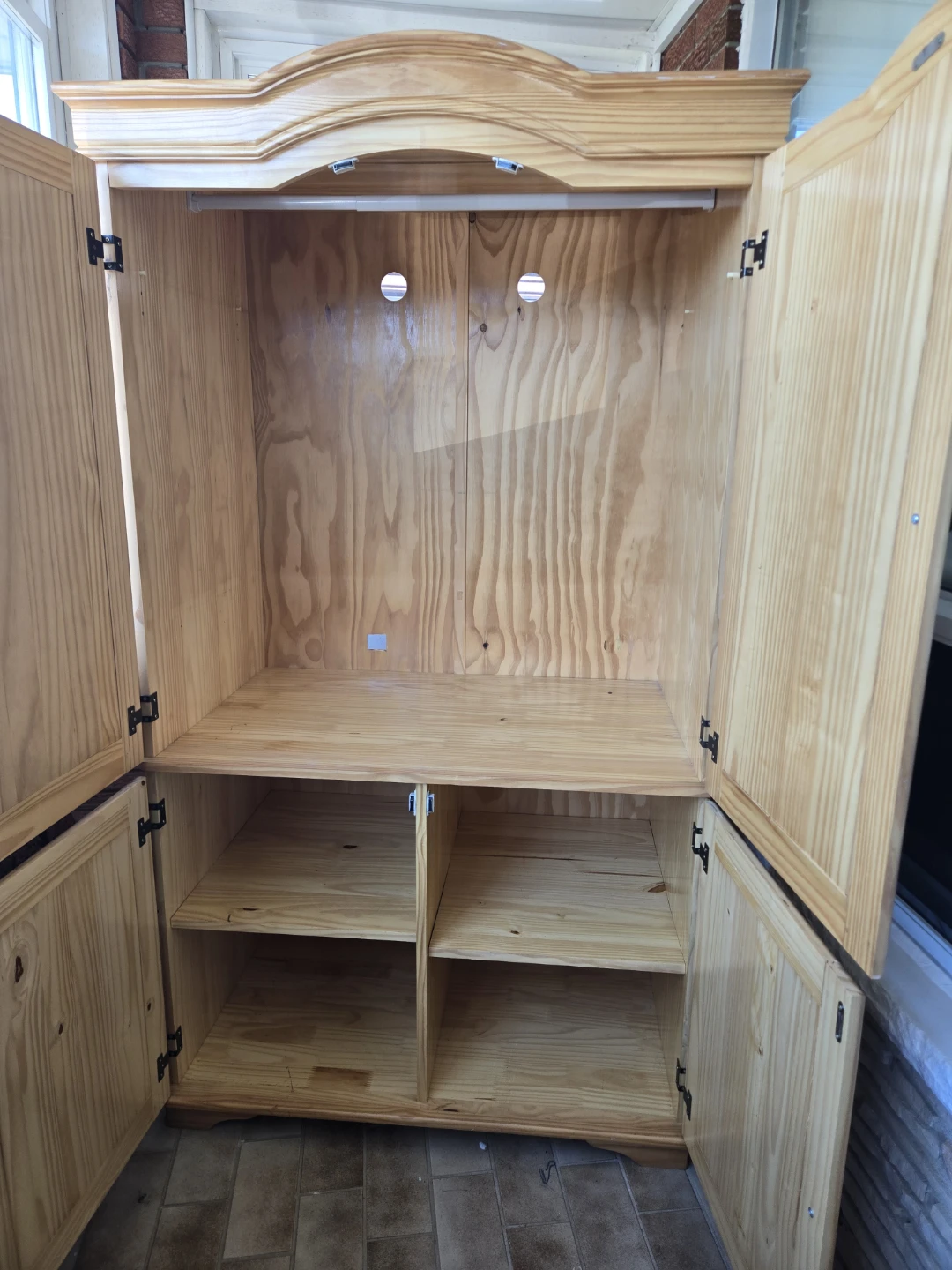 Pine Wood Armoire/Entertainment Unit - 75" H x 43" W - photo 4