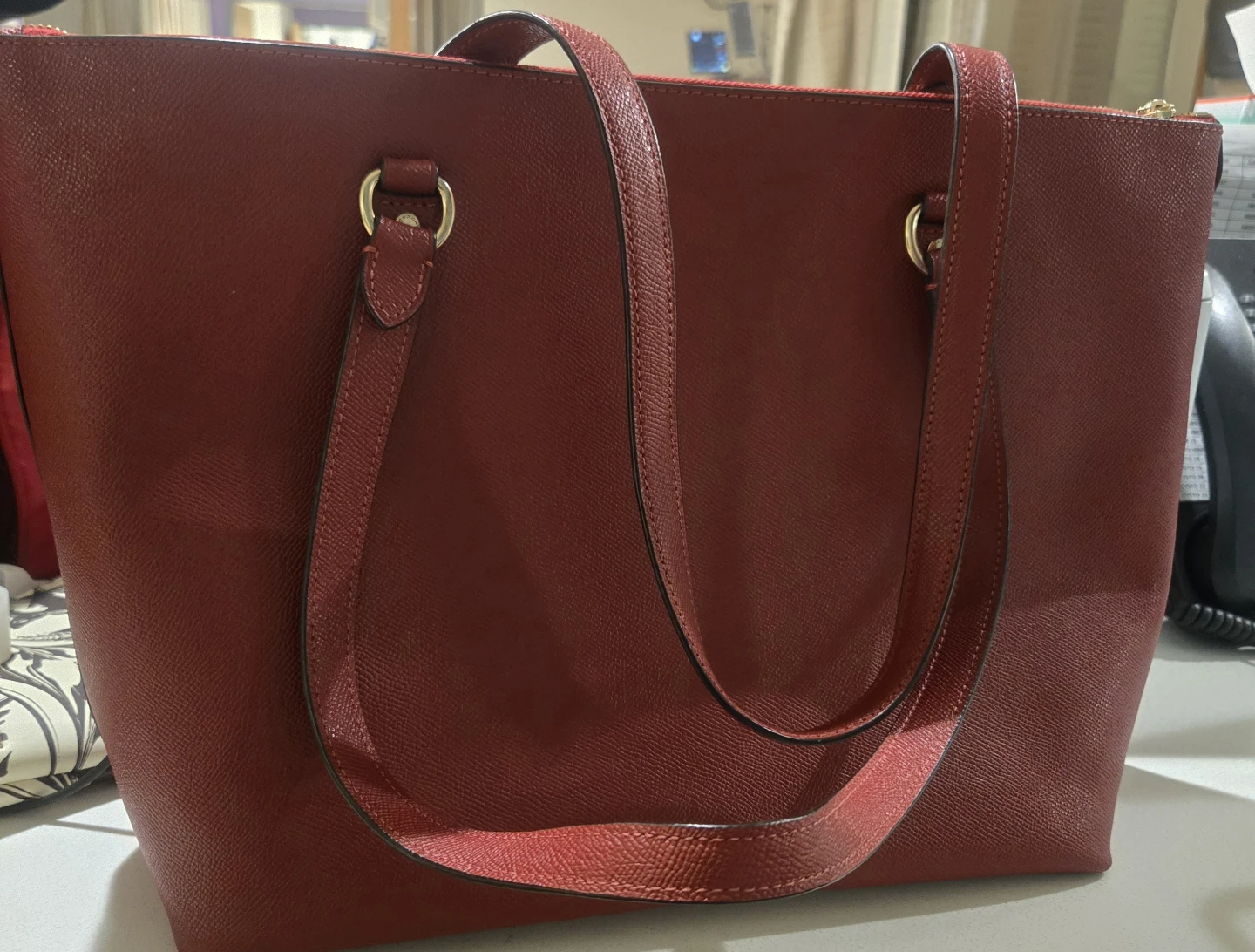 Coach Red Leather Tote Bag - photo 2