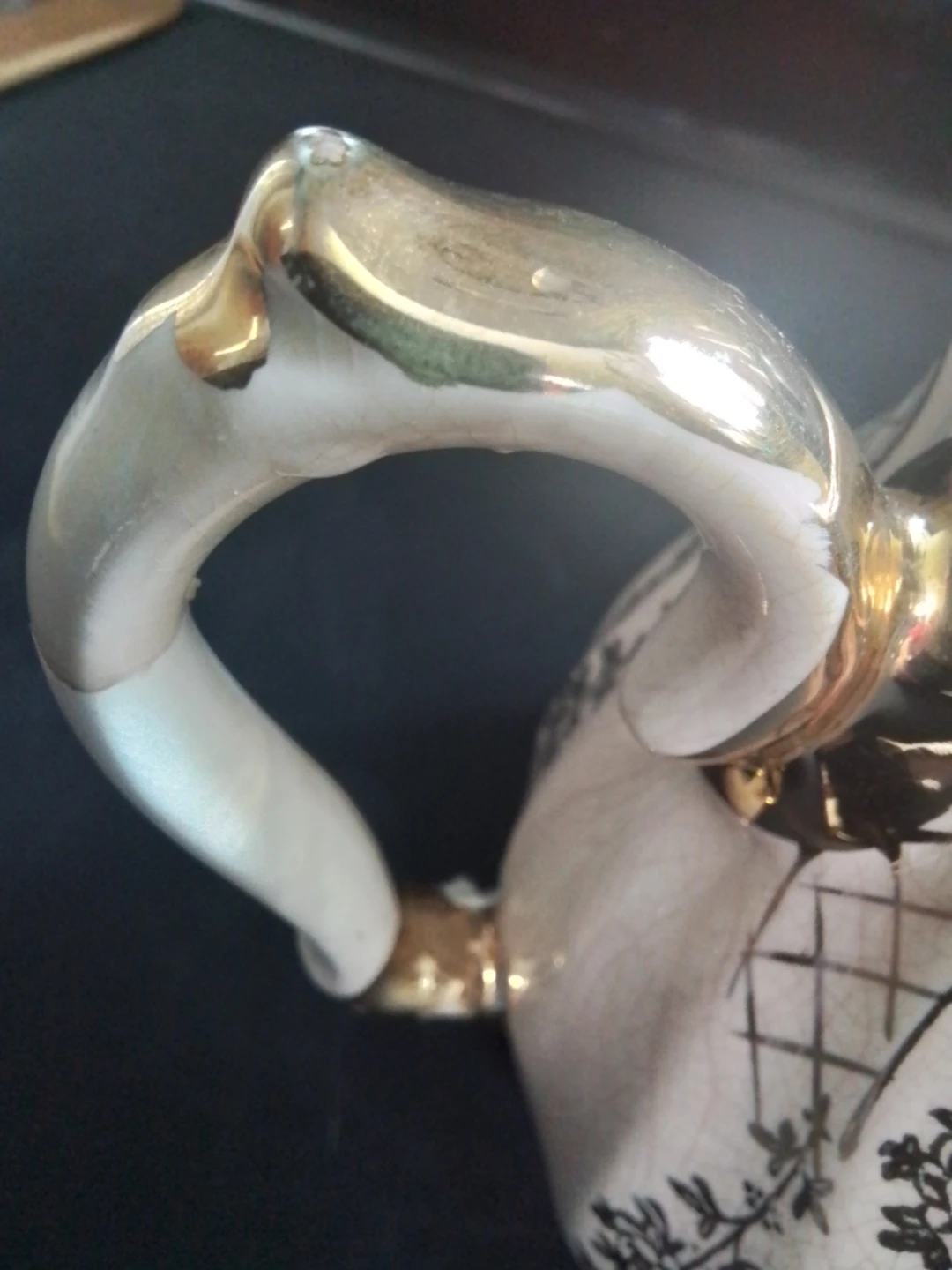 Vintage Sadler England Gold Lattice & Floral Teapot - photo 4