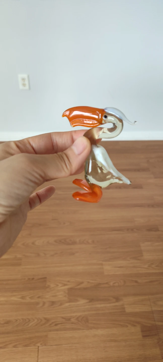 Glass Pelican Figurine