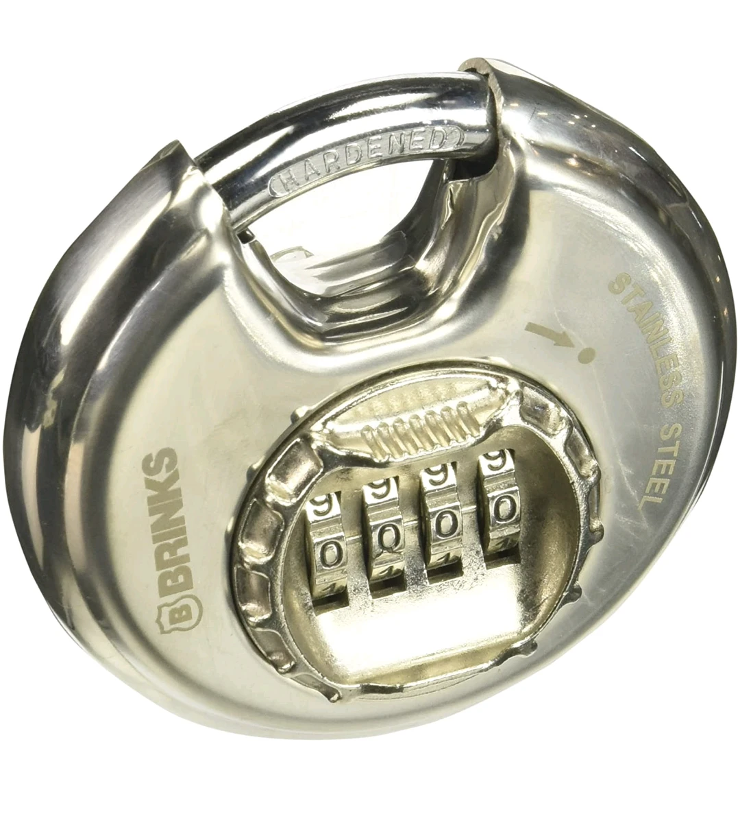 Brinks Stainless Steel 4-Dial Combination Discus Padlock - photo 2