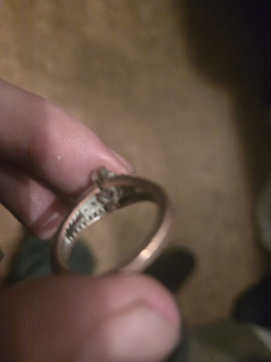Silver-tone engagement ring with clear stone - photo 3