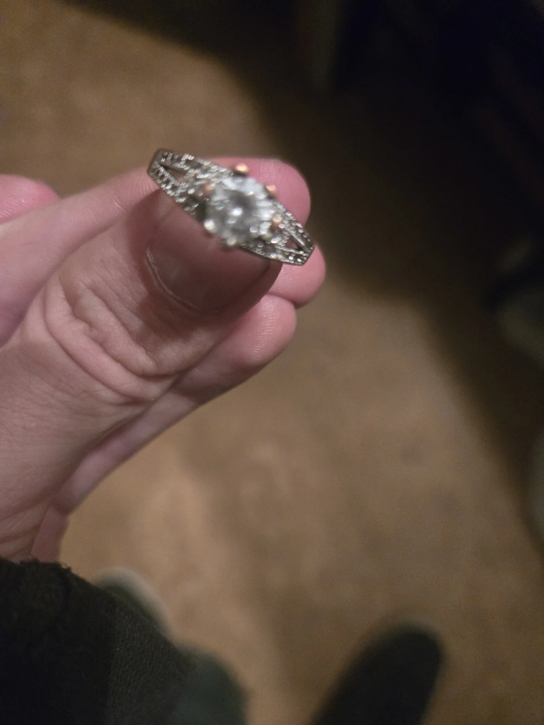 Silver-tone engagement ring with clear stone - photo 4