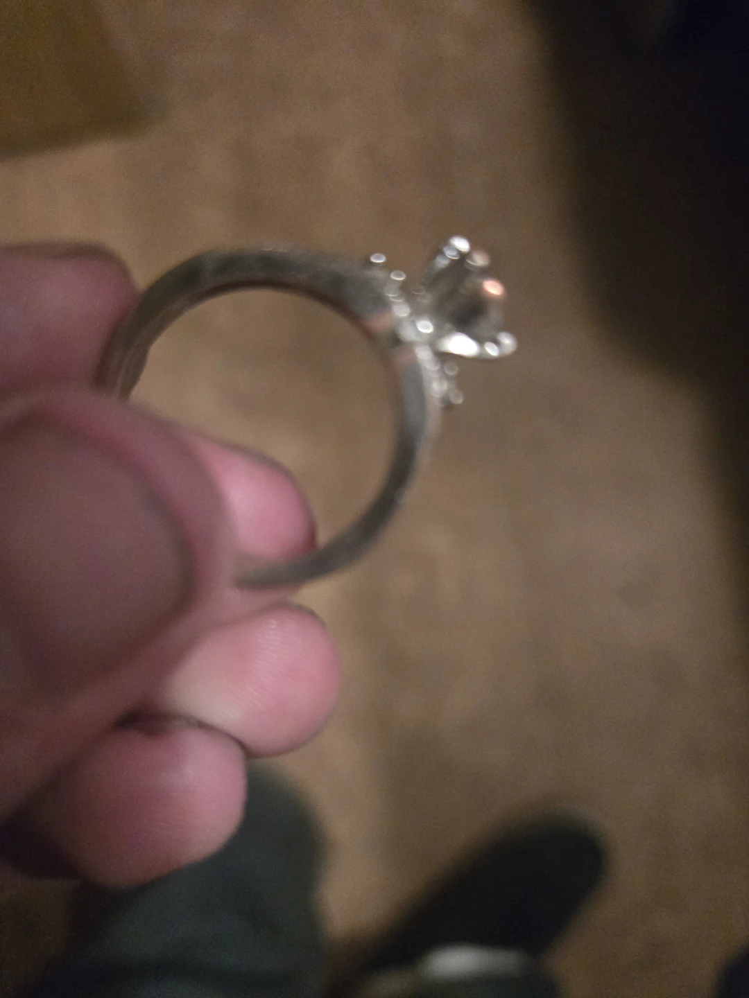 Silver-tone engagement ring with clear stone - photo 5