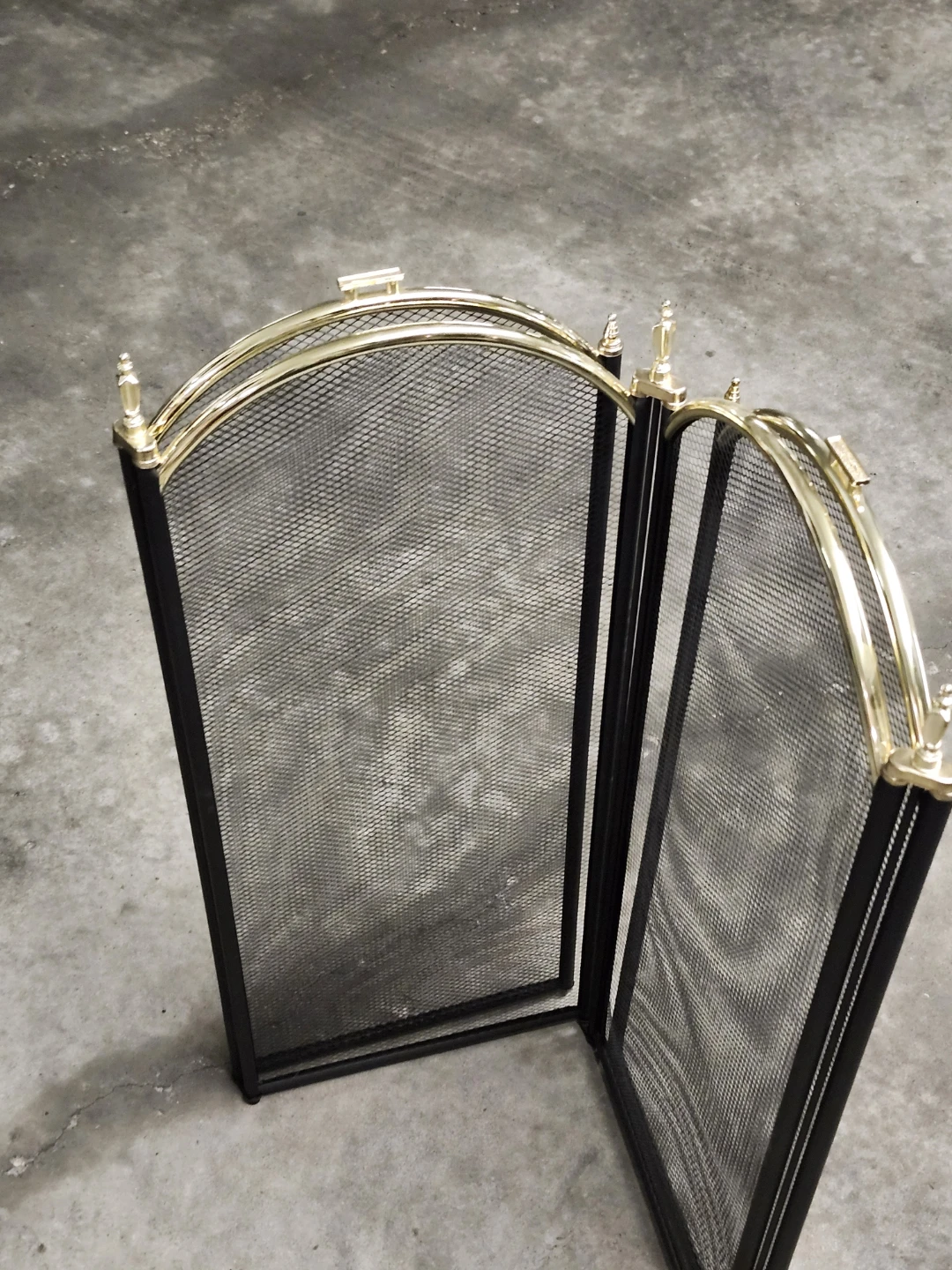 4-Fold Folding Screen - Polished Brass & Black Finish - photo 5