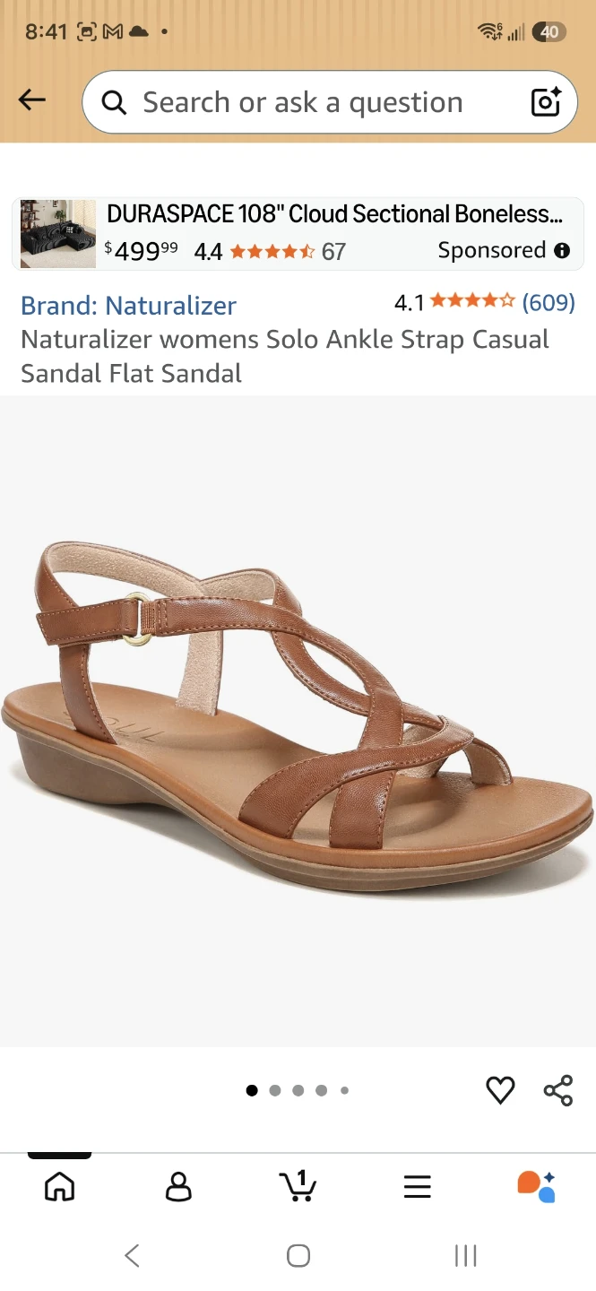 Naturalizer sole ankle strap casual sandals  - BLACK