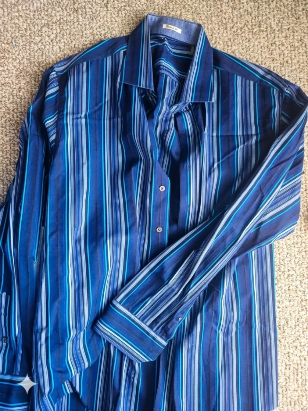 Bugatchi - Blue Striped Dress Shirt