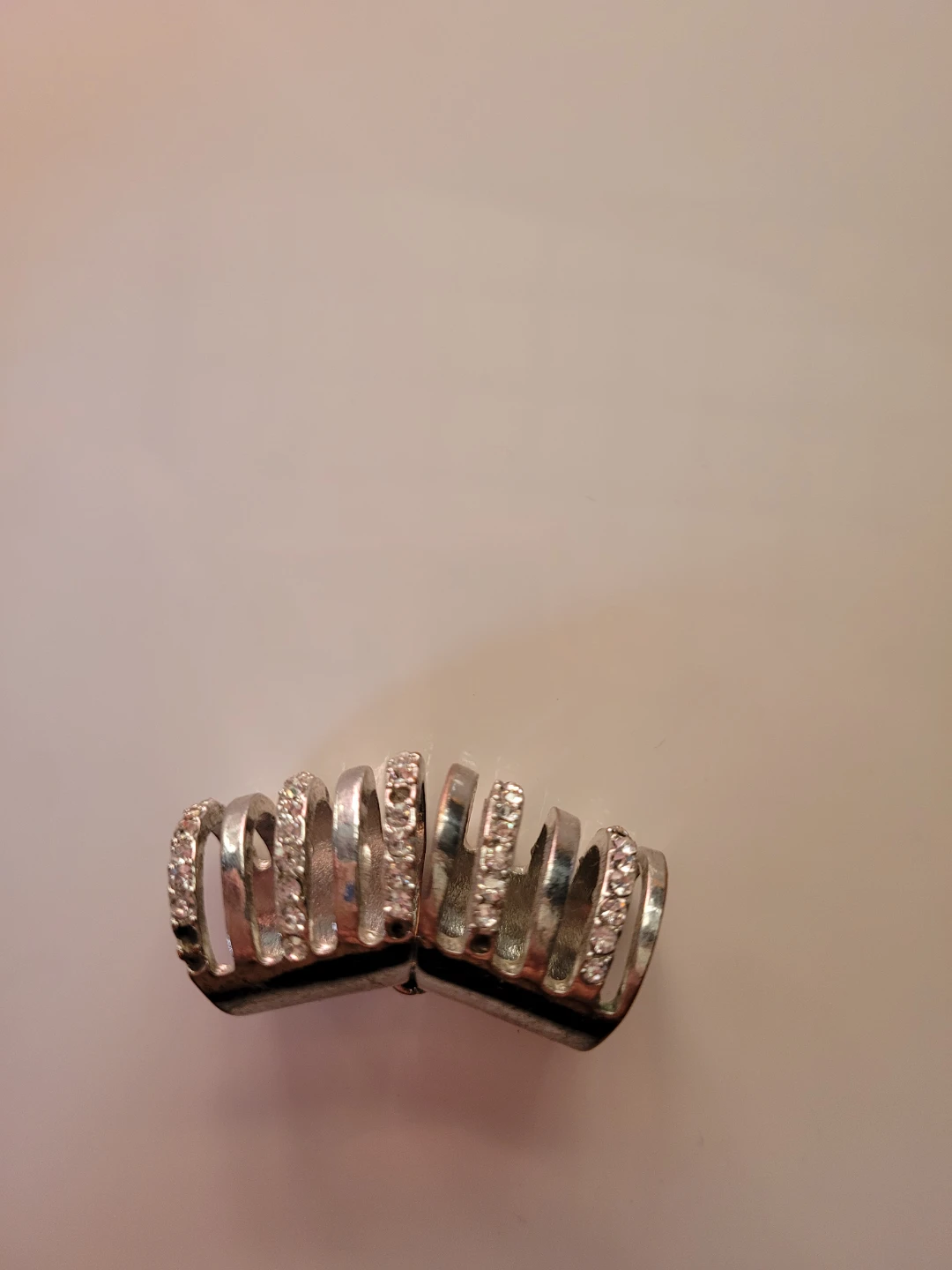 Silver-tone Rhinestone Cuff Bracelet