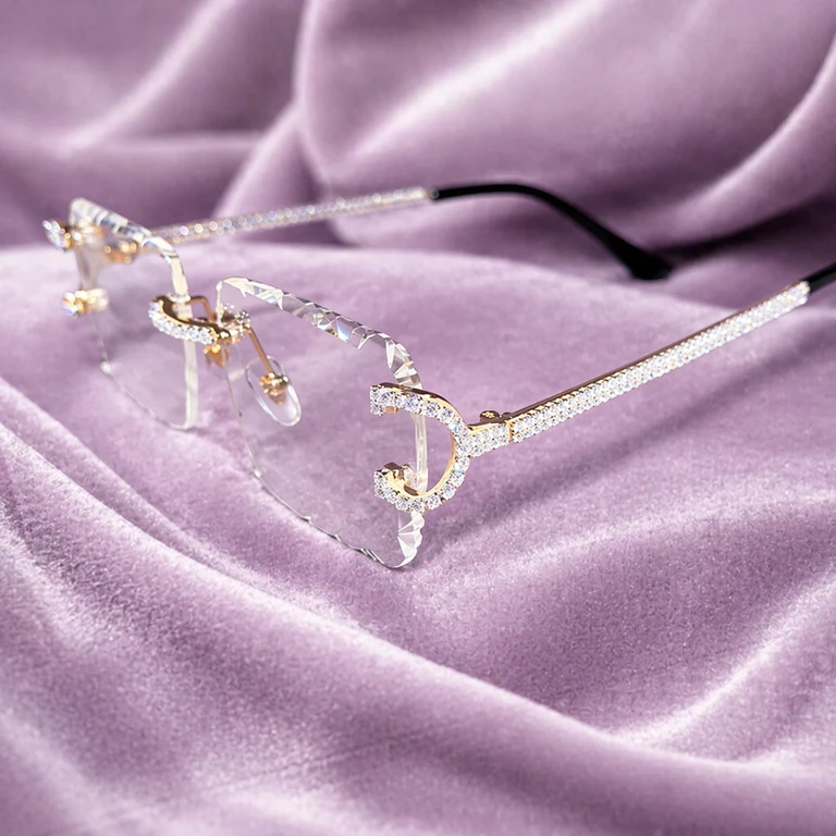 Clear Iced Out Designer Glasses