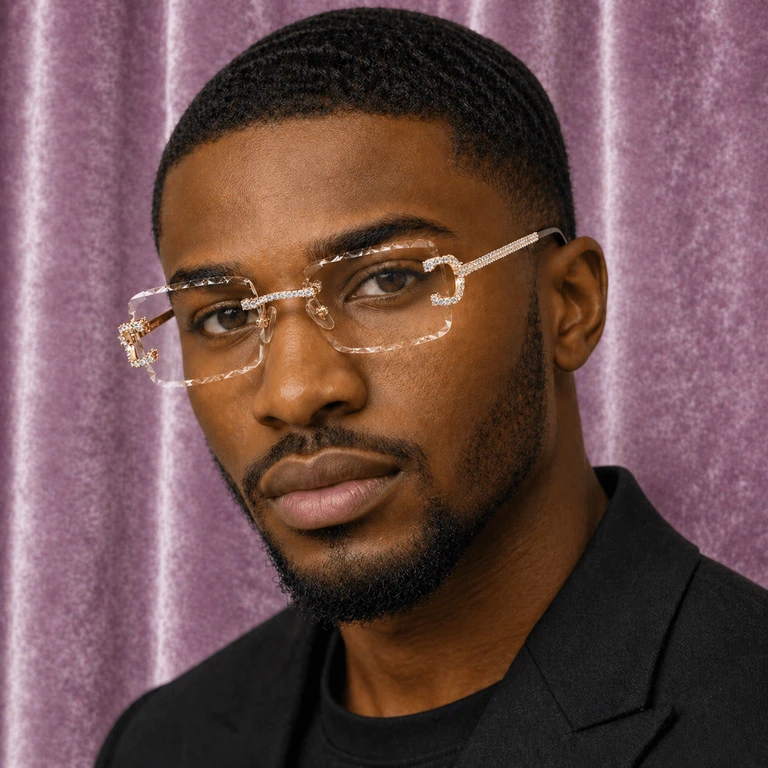 Clear Iced Out Designer Glasses - photo 2