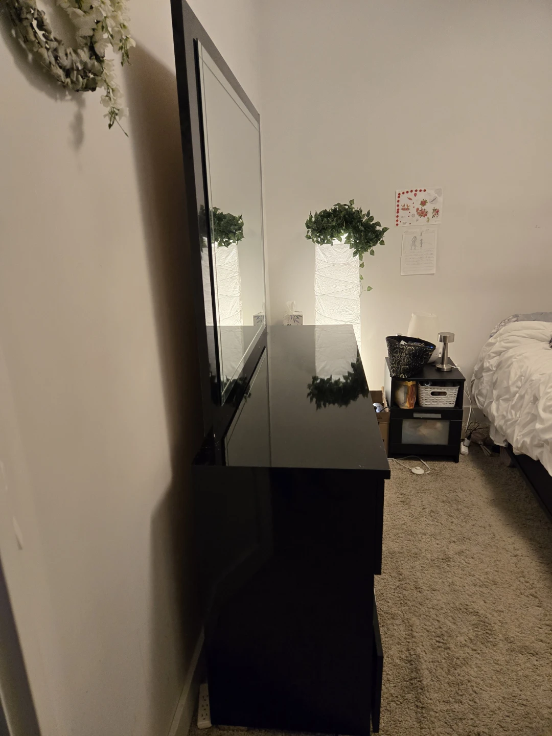 Black Dresser with Mirror