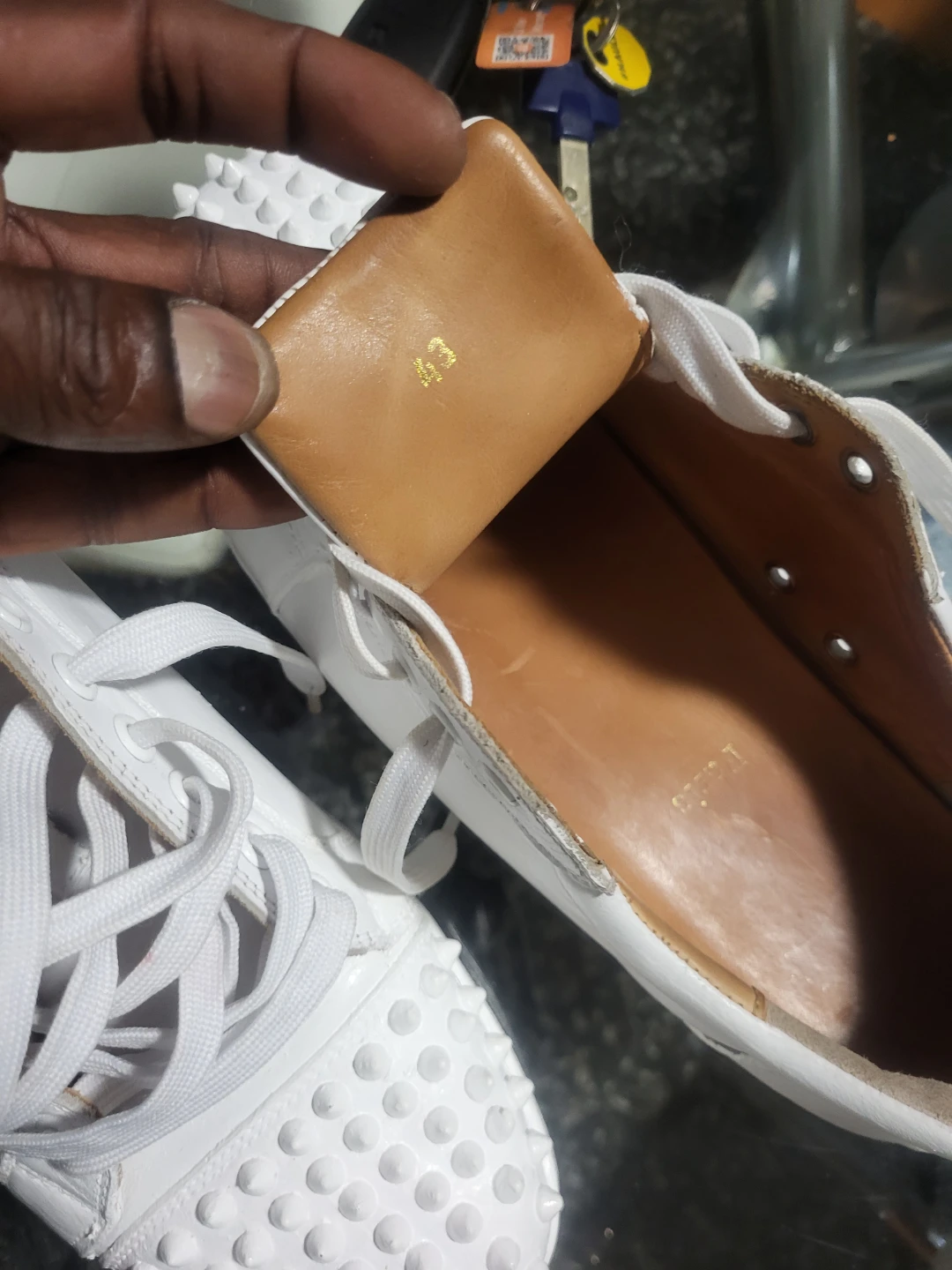 Christian Louboutin White Spike Sneakers - photo 3