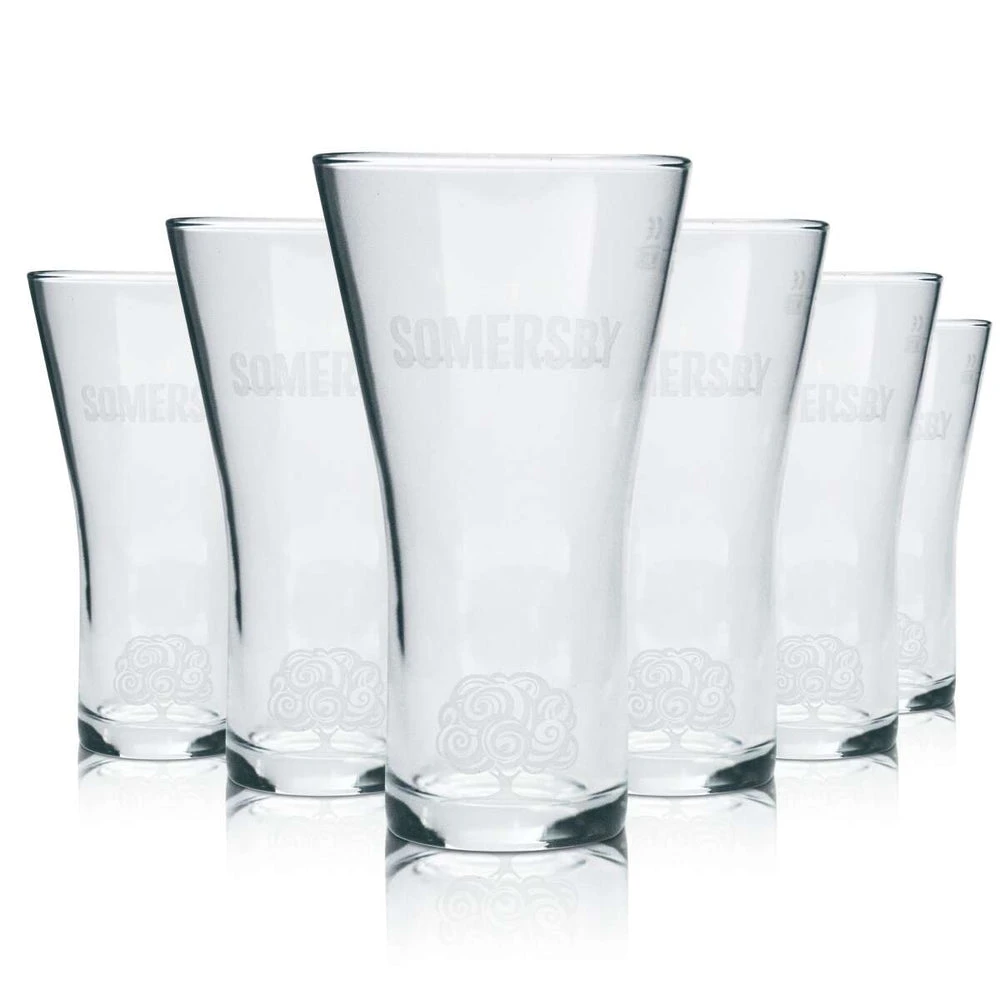 NEW 6pc Glass Tumbler Set - Somersby Cider Glasses 0.5L