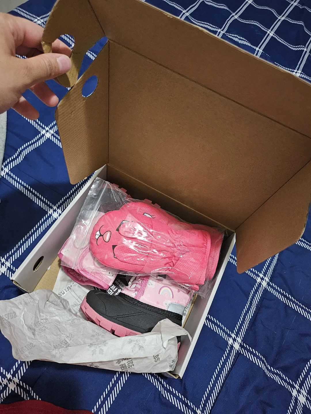 Pink Winter Boots with Mittens - Size 5 - photo 3