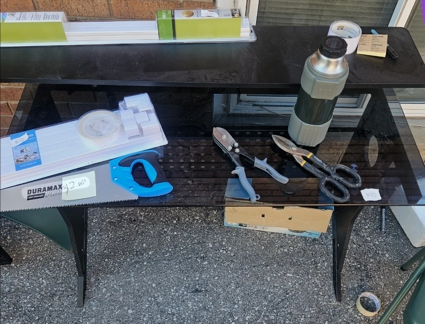 Glass-top Computer Desk (AM121GEN36)Saws/Tools and more