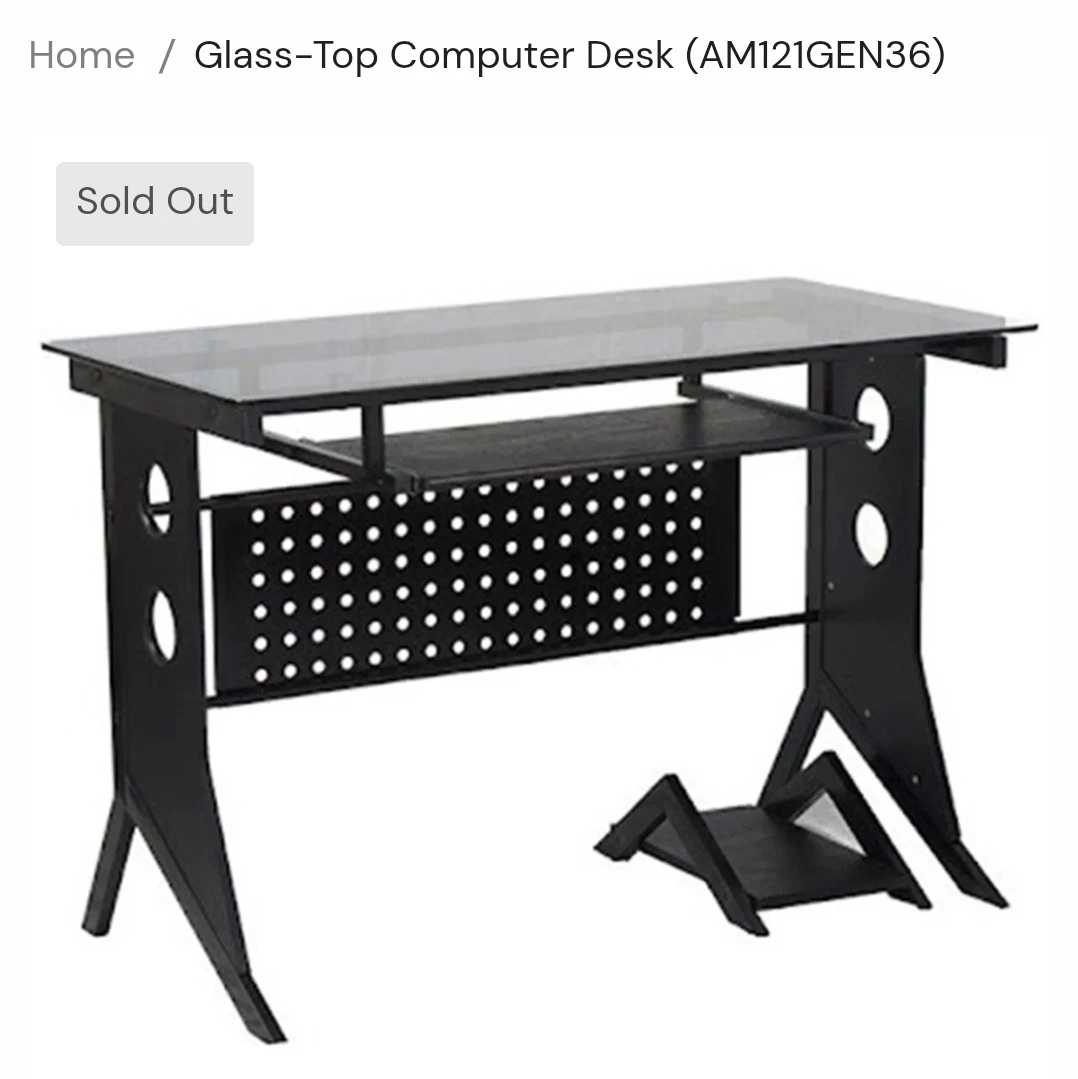 Glass-top Computer Desk (AM121GEN36)Saws/Tools and more - photo 2