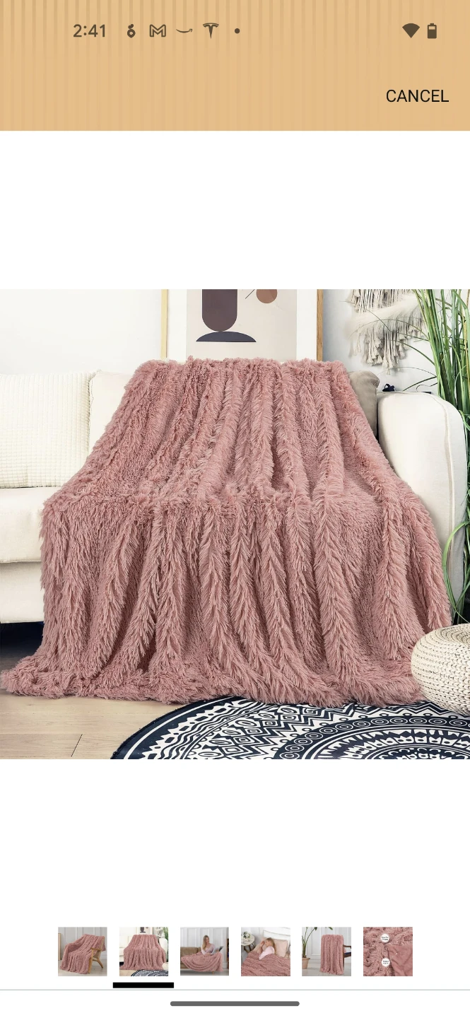 Dusty Rose Faux Fur Throw Blanket - photo 2