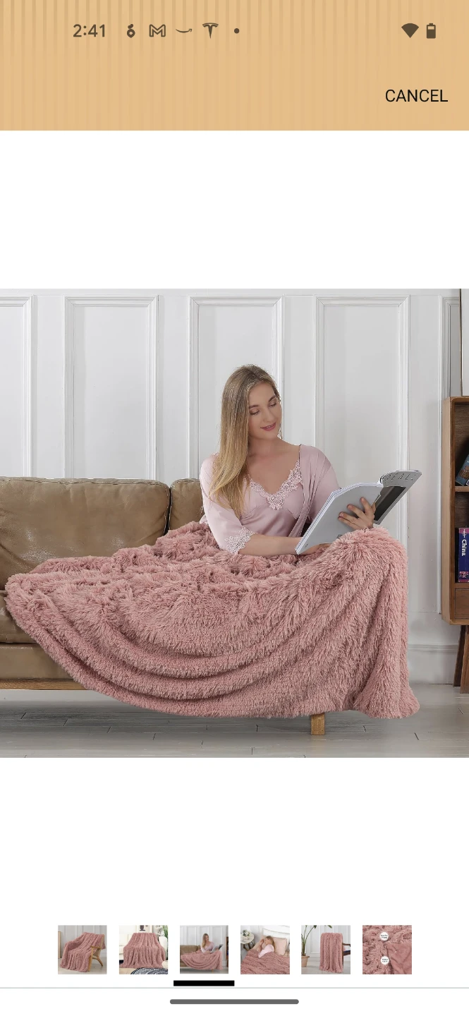 Dusty Rose Faux Fur Throw Blanket - photo 3