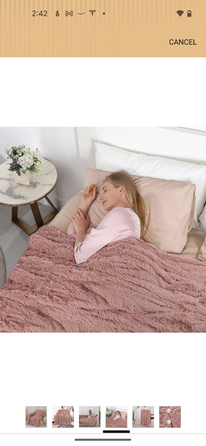 Dusty Rose Faux Fur Throw Blanket - photo 4