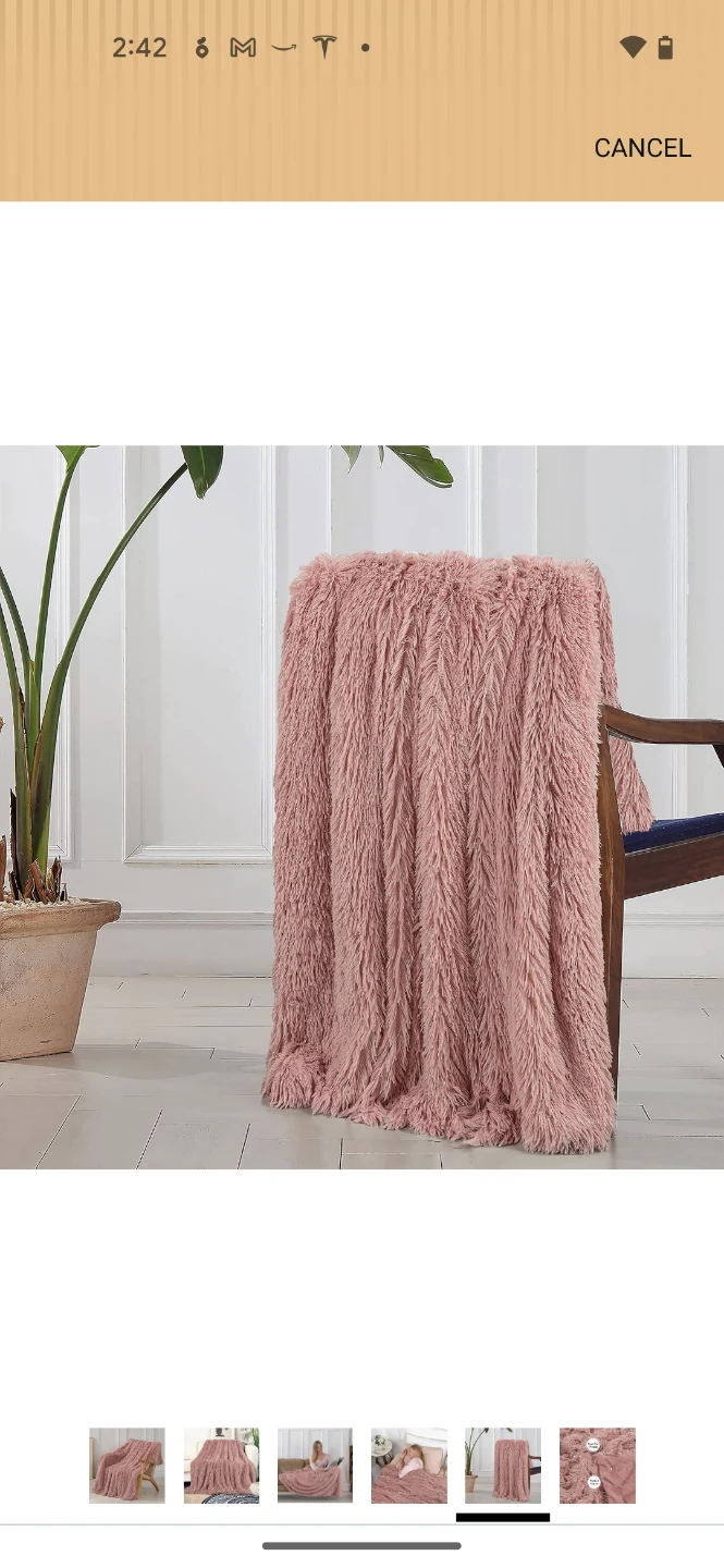 Dusty Rose Faux Fur Throw Blanket - photo 5