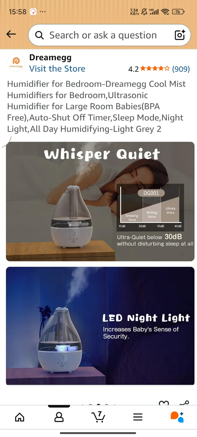 Dreamegg Cool Mist Humidifier - Light Grey 2 - photo 4