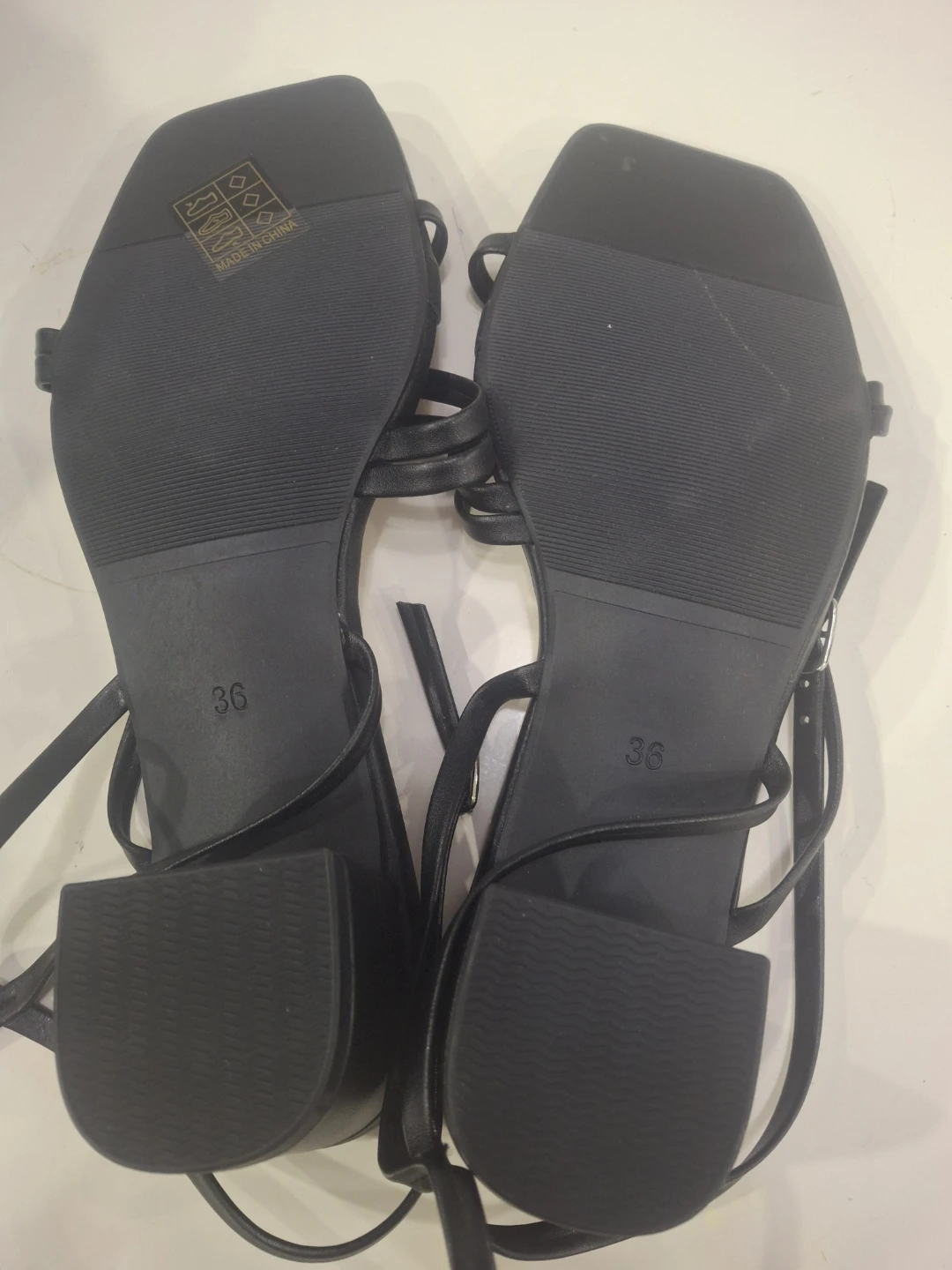 Black Strappy Block Heel Sandals - photo 2