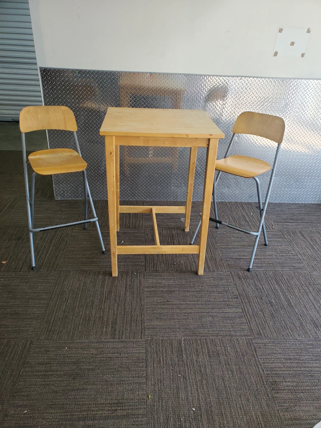 Wooden Bar Table with 2 Chairs