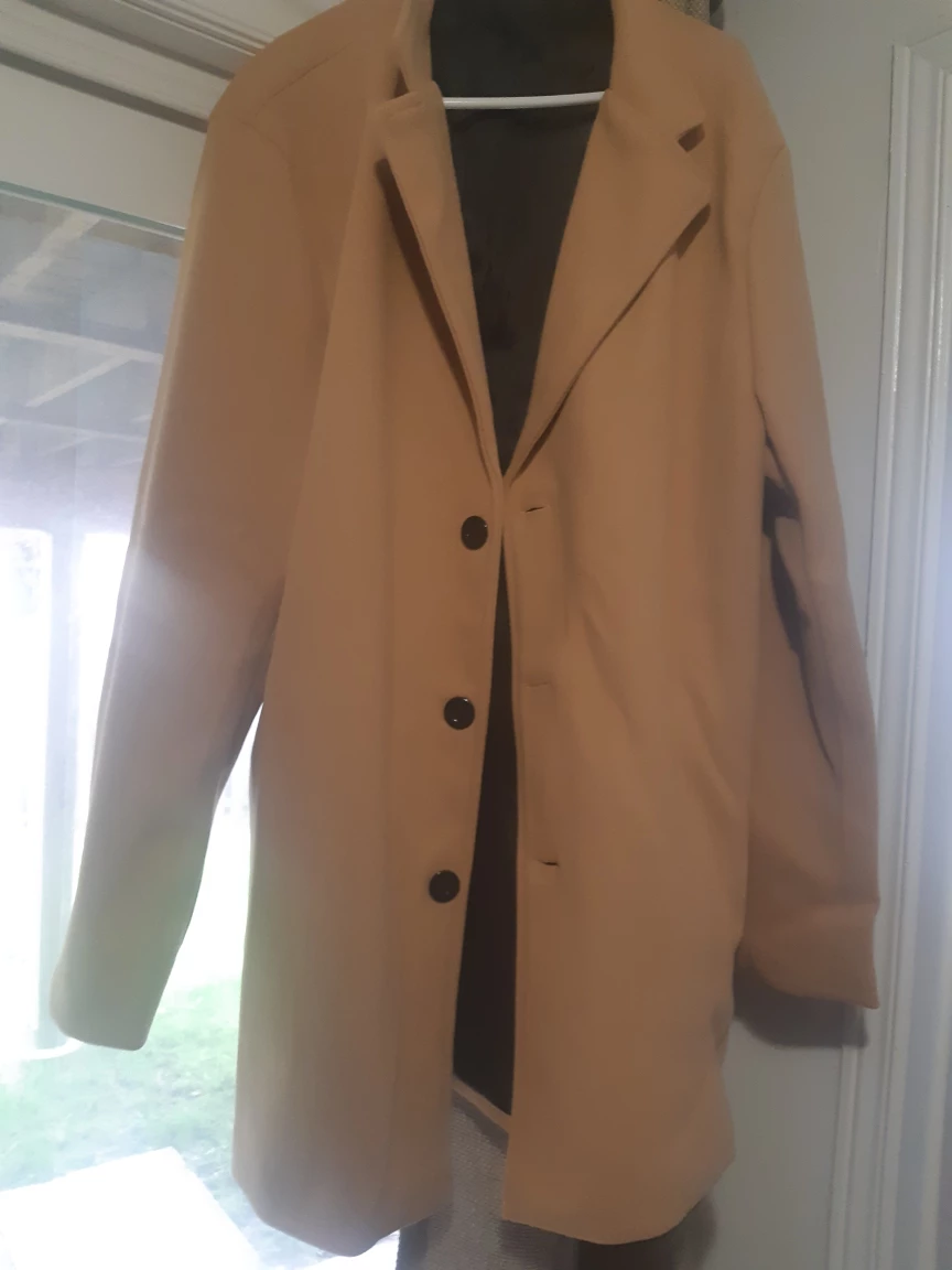 Men's Tan Button-Up Coat