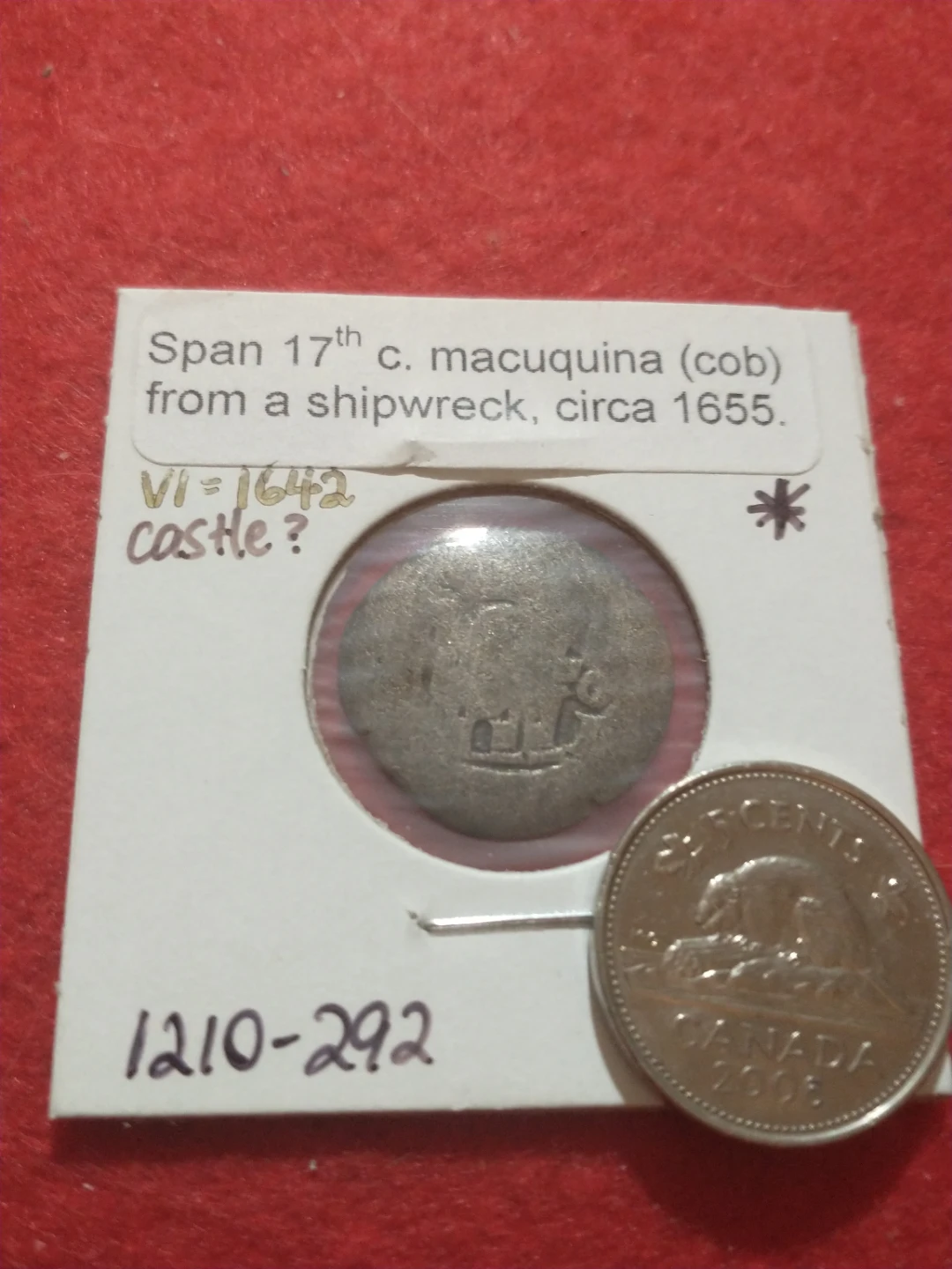 Spanish 17th Century Macuquina Cob Shipwreck Coin - photo 3