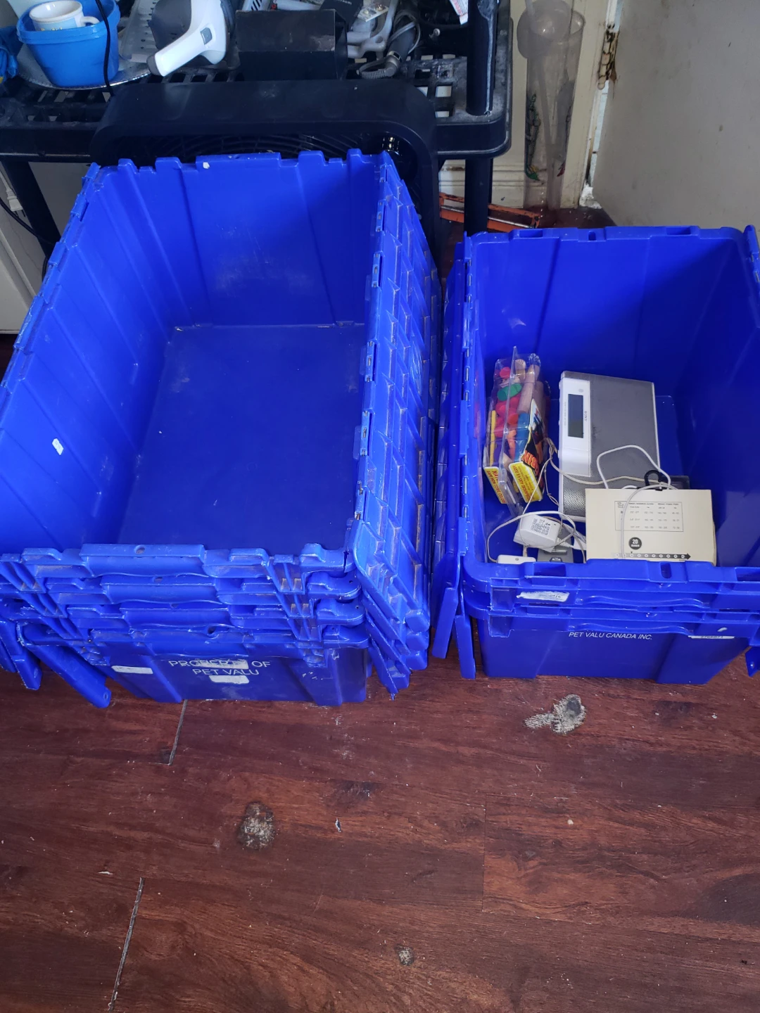 Blue Plastic Moving Storage Bins - photo 2