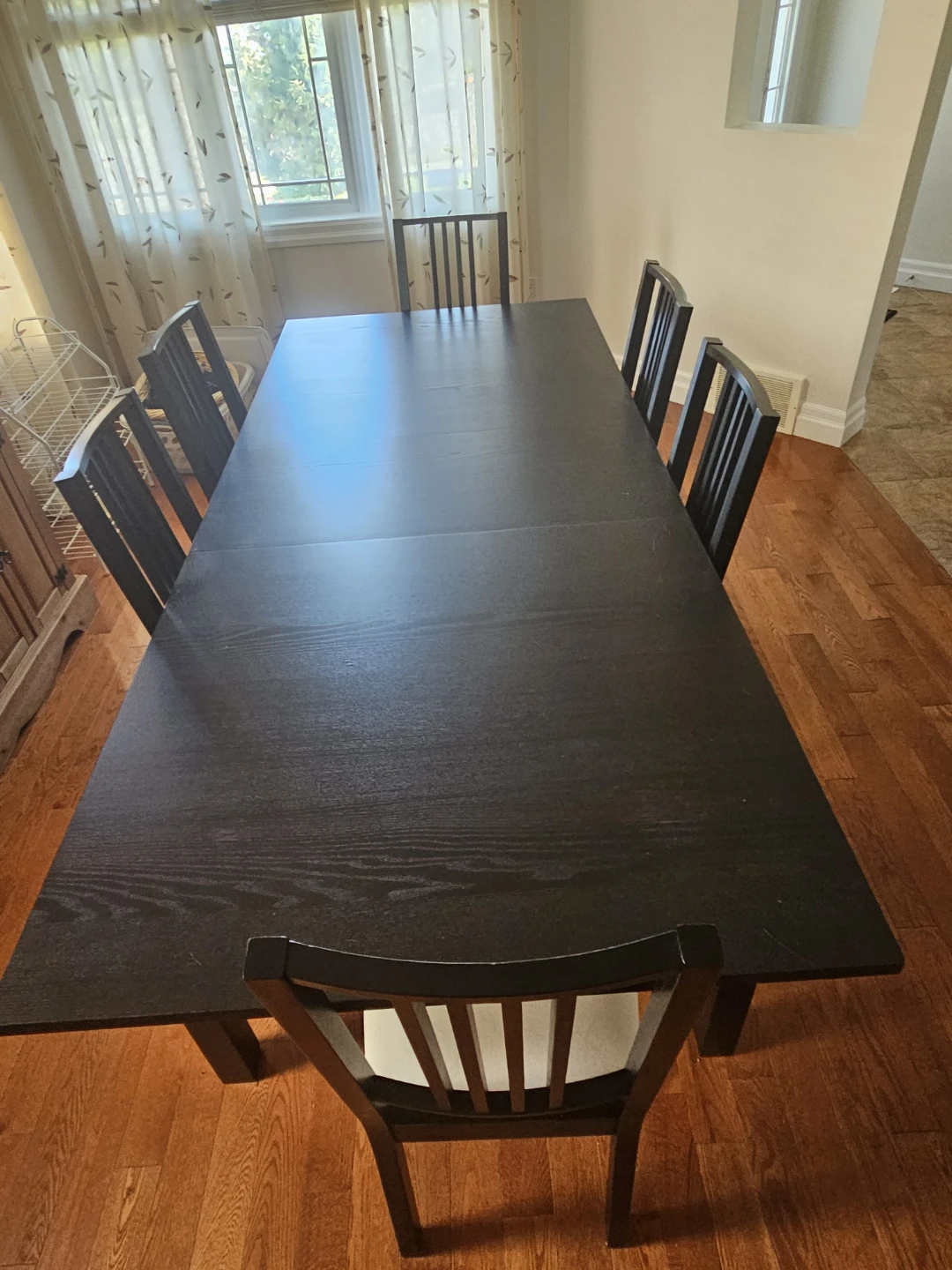 Ikea Black Dining Table with 6 Chairs - photo 2