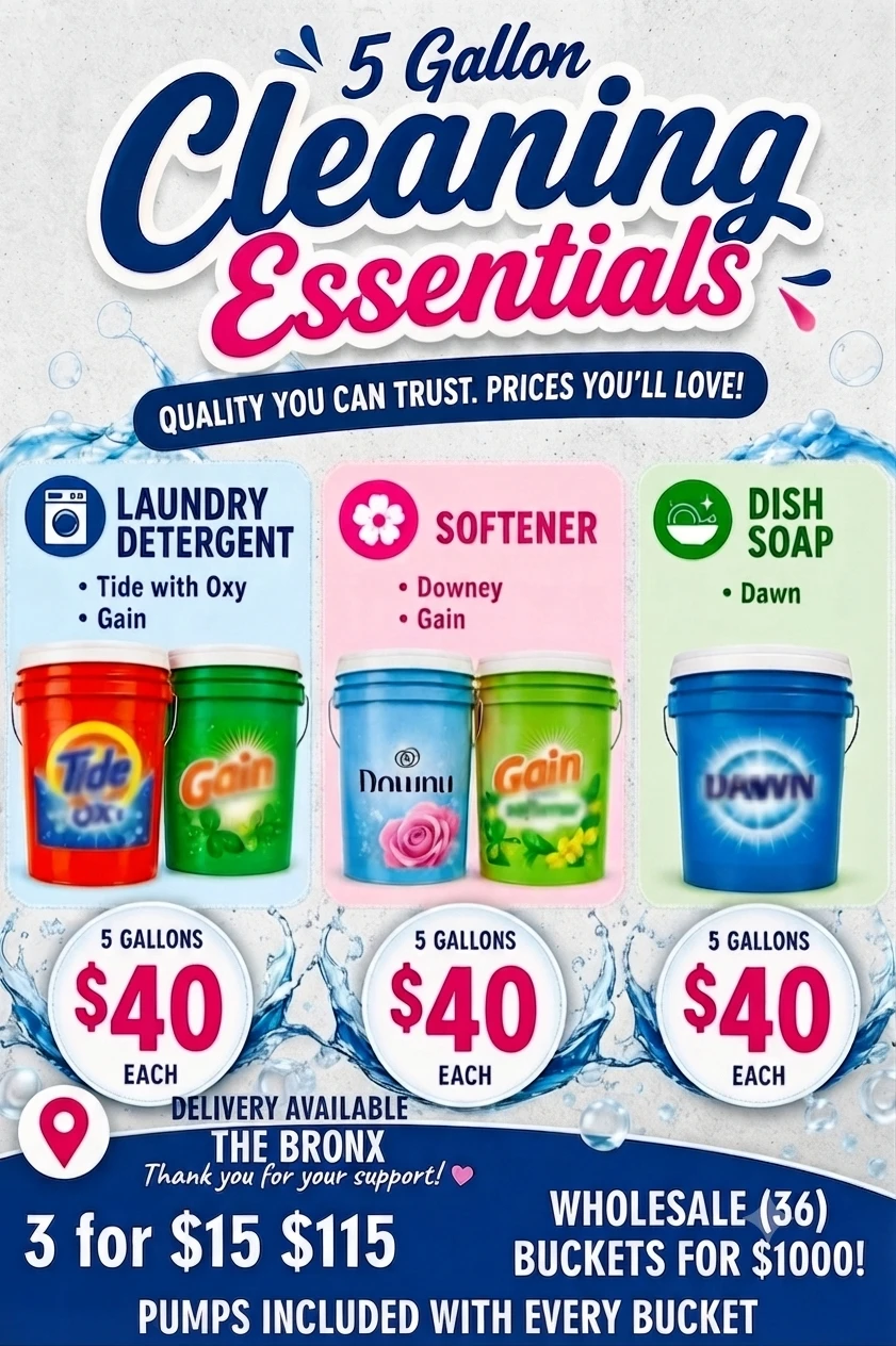 5 Gallon Cleaning Essentials Buckets