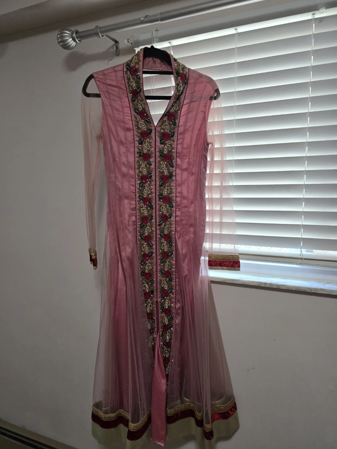 Pink Embroidered Anarkali Kurti