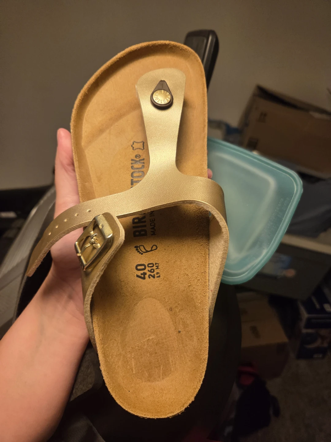 Birkenstock Gizeh Thong Sandals Gold Size 40