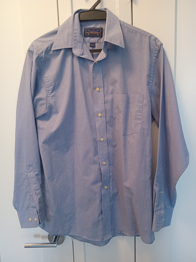 The Arrow Company Men's Blue Plaid Dress Shirt Size 15-15 1/2